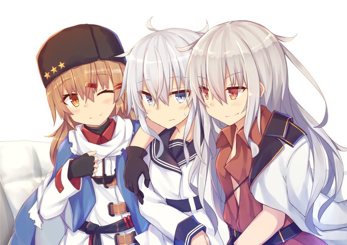 The Grand Trio - Anime, Kantai collection, Verniy, Tashkent, Gangut, Anime art