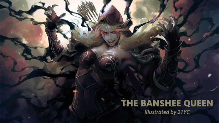 The Banshee Queen Art - WOW, World of Warcraft, Warcraft, Арт, 21yc, Sylvanas, Сильвана Ветрокрылая