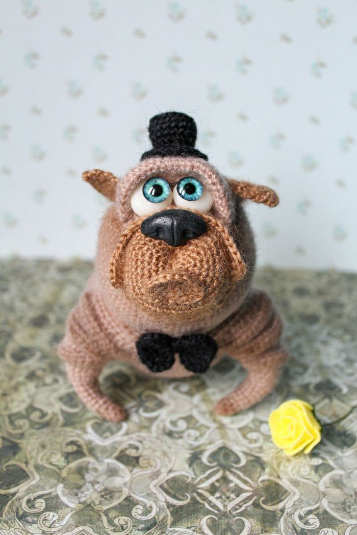 Pug - My, Pug, Soft toy, Needlework, Knitting, Toys, 