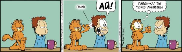 Translated by Garfield, March 10, 2018 - My, Garfield, Translation, Comics, Humor, cat, Molting