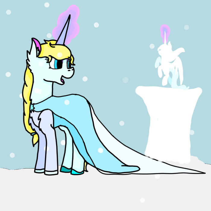 Elsa (and round snowflakes). - My, My little pony, Elsa, Ponification