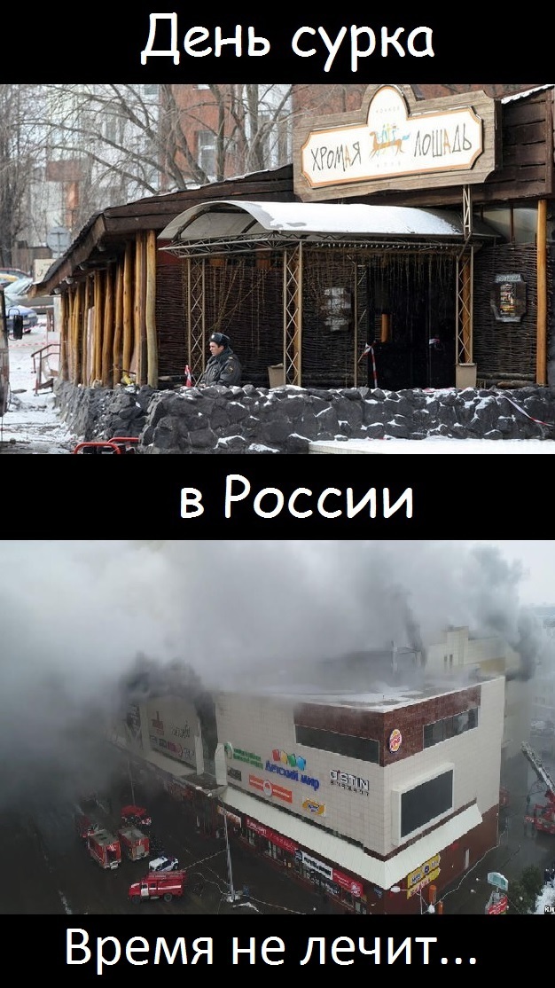 From Lame Horse to Winter Cherry - TC Winter Cherry, Tragedy, Kemerovo, , Remember, Lame Horse, Groundhog Day, Picture with text