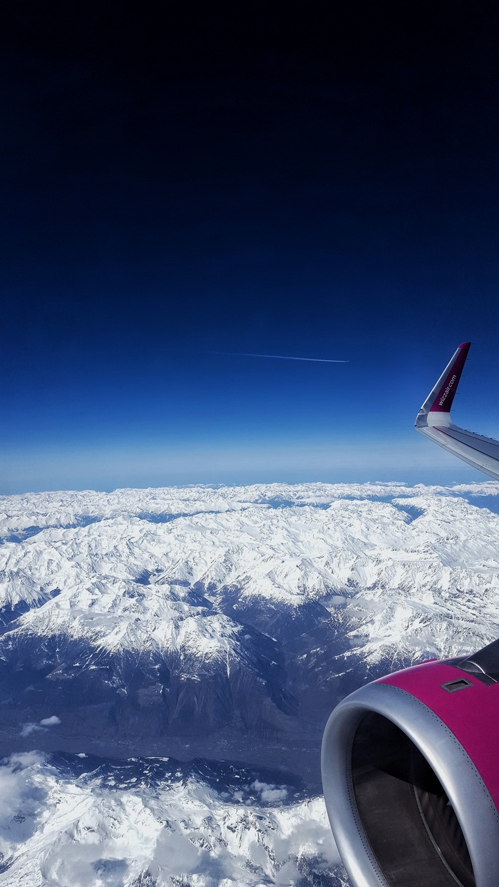 When you fly a beautiful route on an almost cloudless day - My, Airplane, The mountains, Alps, Travels, Longpost