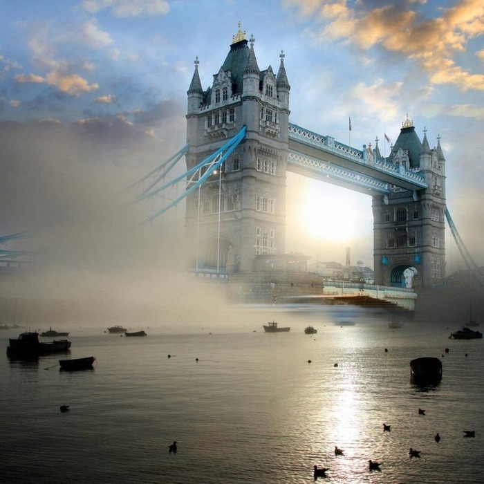 Foggy London - Fog, London, Bridge, Nature, Water, Day, The photo, Great Britain