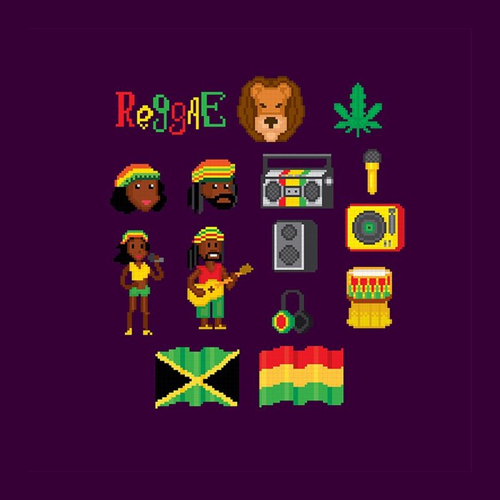 Pixel reggae icons - Reggae, Pixel Art, My