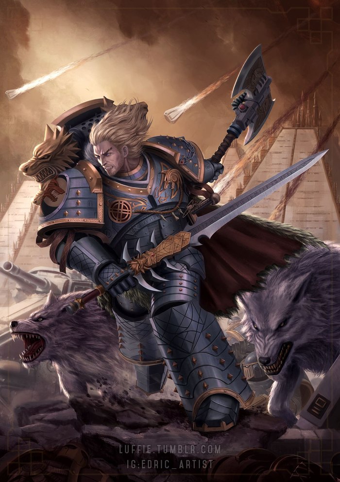 Leman Russ, Wolf King - Warhammer 30k, Burning of Prospero, Leman Russ, Space wolves, Wh Art