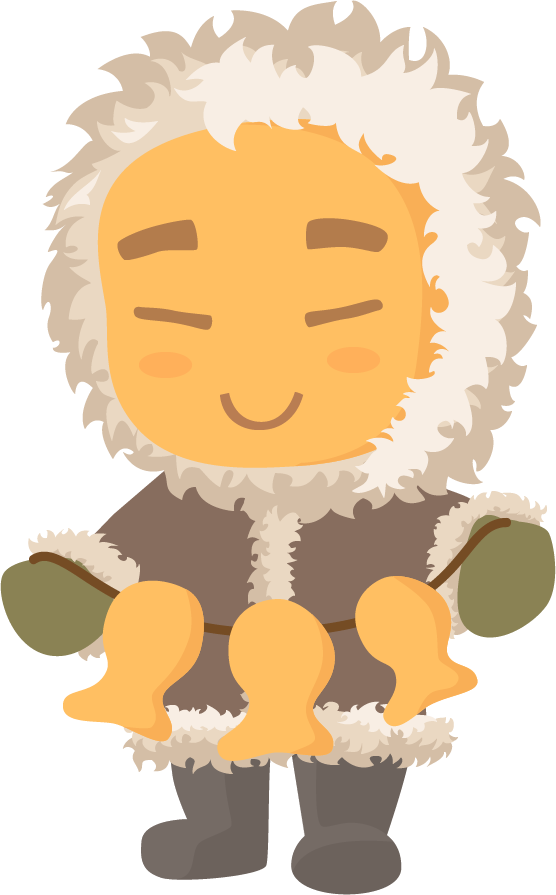 Eskimo cookie v2 - Mascot, North, Eskimos, Peekaboo, Vector graphics, Cookie, My, Drawing