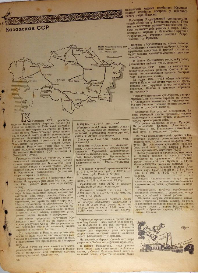 «Настольный календарь 1941». Союзные республики. Часть 10. Казахская ССР. - Моё, История, Календарь, 1941, СССР, Казахская ССР, Казахстан, Длиннопост