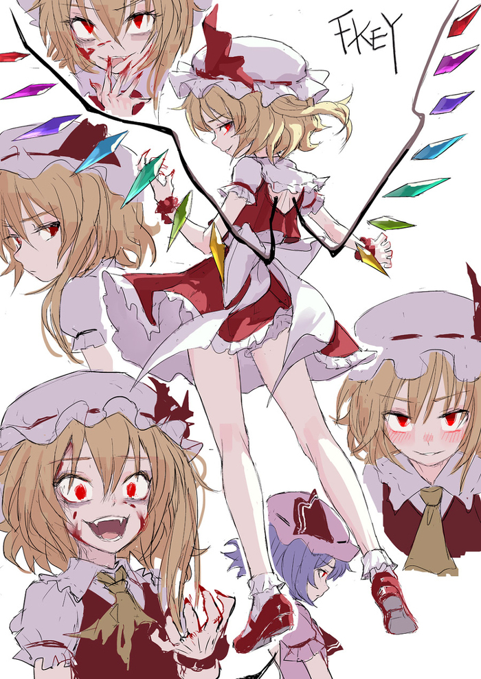 Flandre scarlet - Touhou, Anime art, Anime, Not anime, Flandre scarlet, Remilia scarlet, FKEY