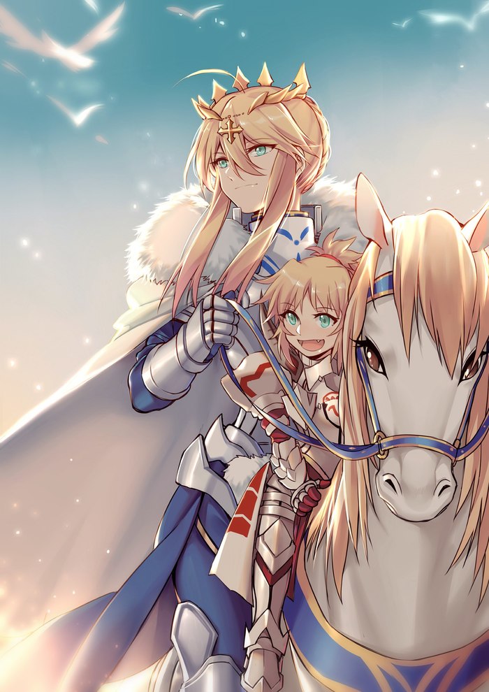 Saber - Saber, Fate, Anime Art, Аниме, Artoria pendragon lancer, Mordred