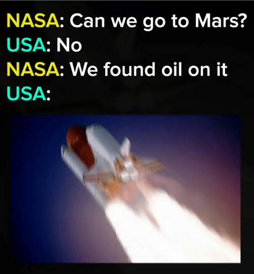 martian gold - USA, Not politics, Humor, Oil