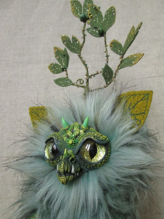 Draconulus golden-eyed. - My, Author's toy, Polymer clay, The Dragon, Fantasy, Fairy world, Longpost