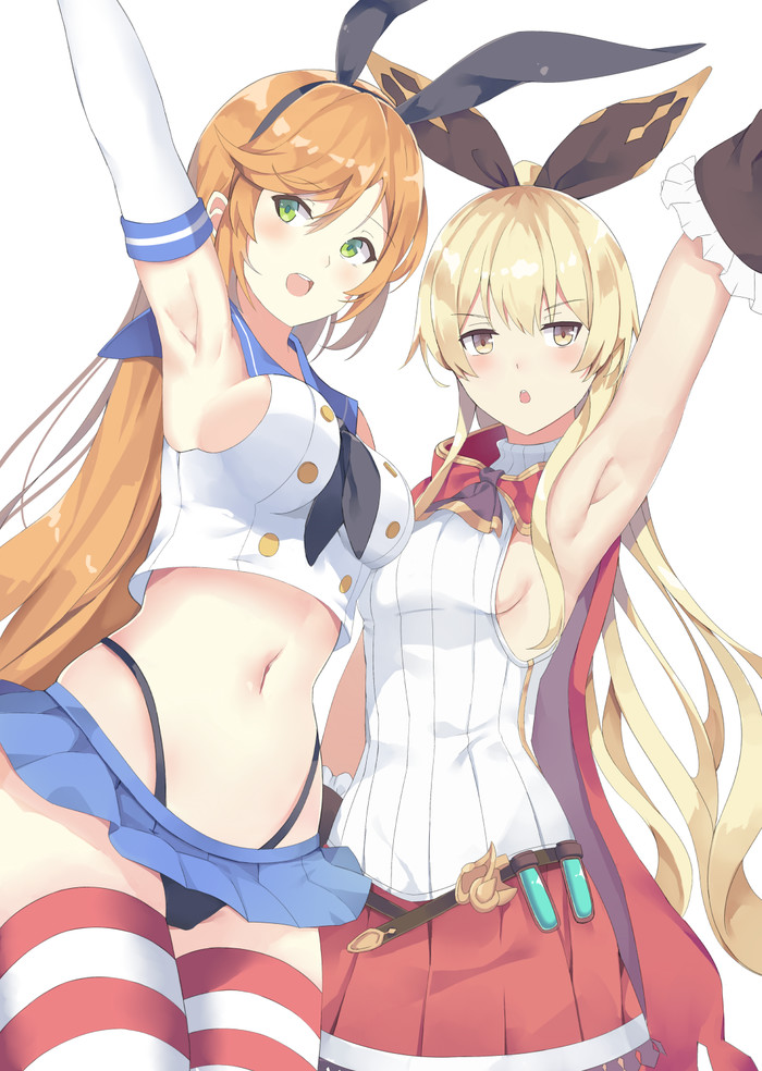 Shimakaze x Clarisse - Kantai Collection, Shimakaze, Clarisse, Granblue Fantasy, Аниме, Anime Art