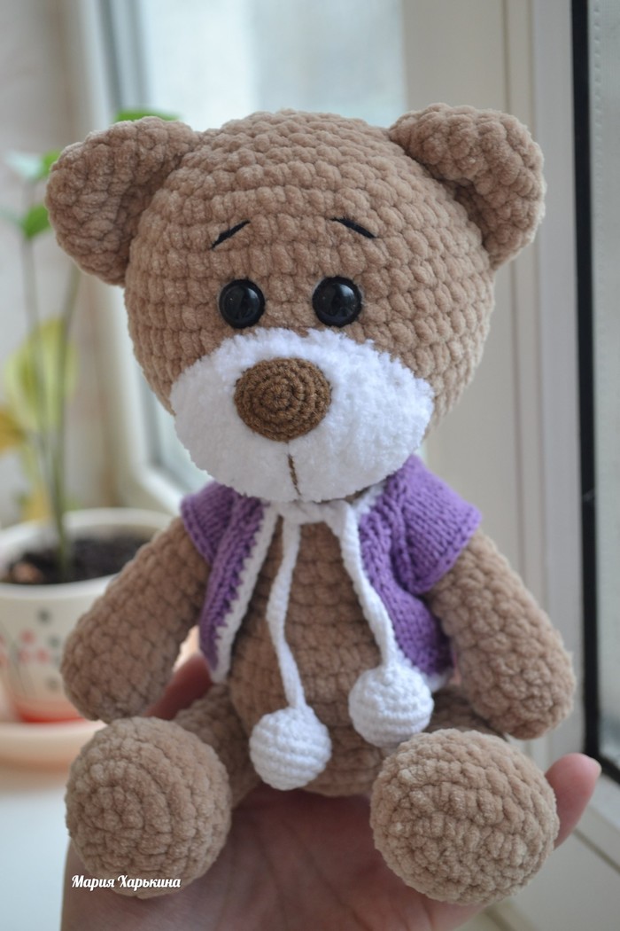 Bear, from complex to simple - My, Crochet, Knitting, Teddy bear, Needlework without process, Longpost