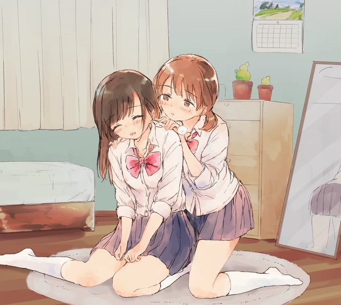 Anime Art - Anime art, Seifuku, Schoolgirls, Yuri