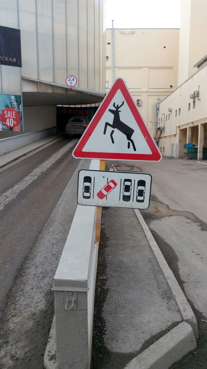 Motivator))) - Parking, Road sign, Deer, Deer, My, Motorists