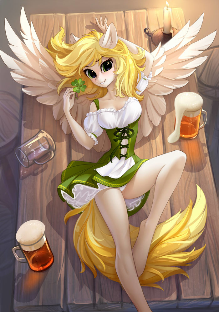 Dandelion Blossom and too much beer - NSFW, My little pony, Tomatocoup, PonyArt, MLP Suggestive, Anthro, Art, Original character, Longpost