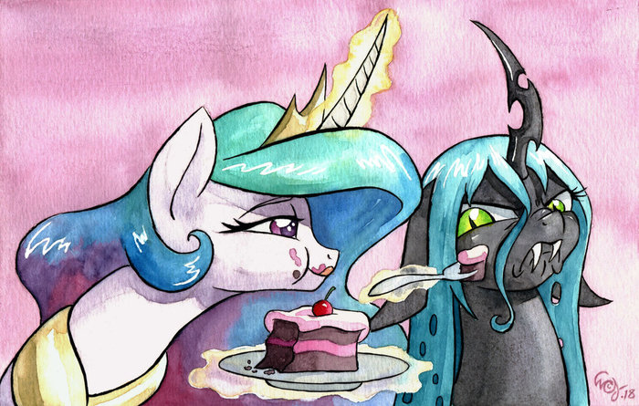 I Won't Partake - My Little Pony, Princess Celestia, Queen Chrysalis, The-Wizard-Of-Art