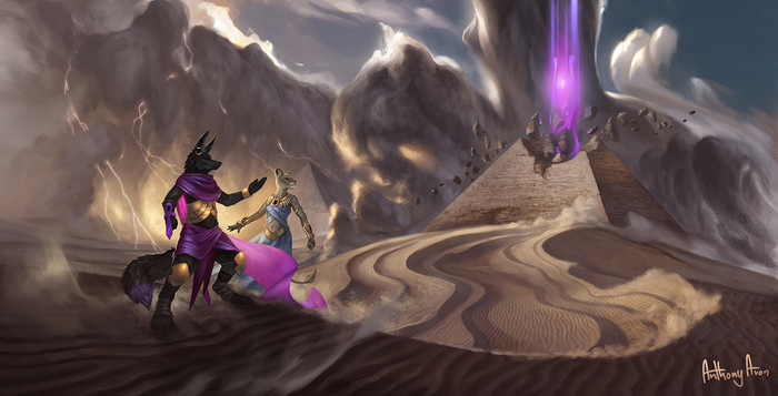 The coming storm - Furry, Art, Anthonyavon, Magic, Desert