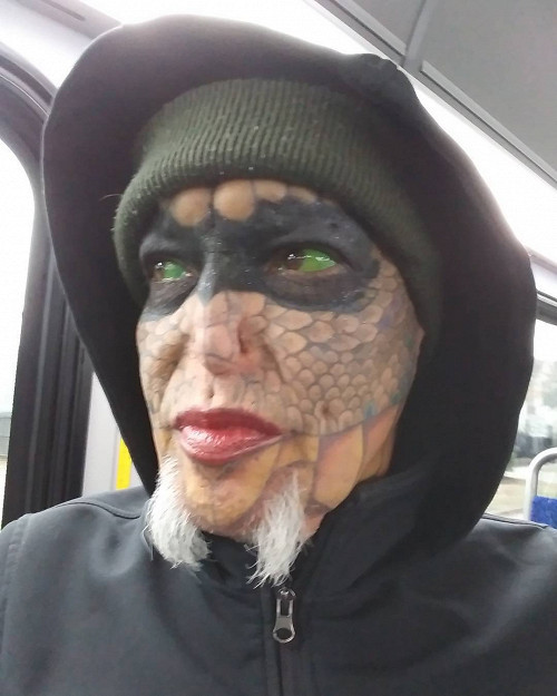 Woman spent a fortune to become a lizard - Female, Lizard, Tattoo, Argonians, Longpost, Women