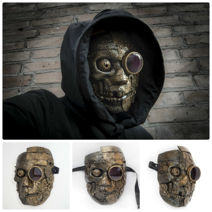 And again the mask - My, Steampunk, , Mask, Scull, Arms, Handmade, , My