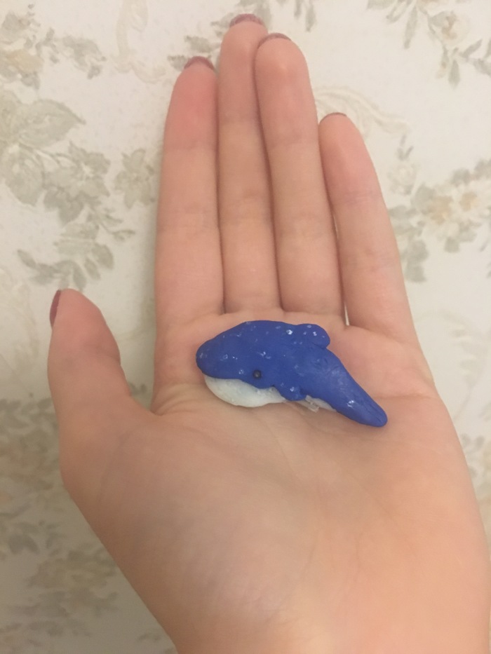 DIY whale - My, Needlework with process, Polymer clay, Brooch, With your own hands, Rukozhop, Hey, Longpost