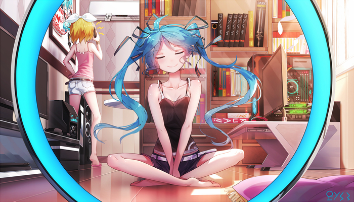 Miku - Anime, Not anime, Art, Hatsune Miku, Vocaloid, Kagamine rin, Anime art