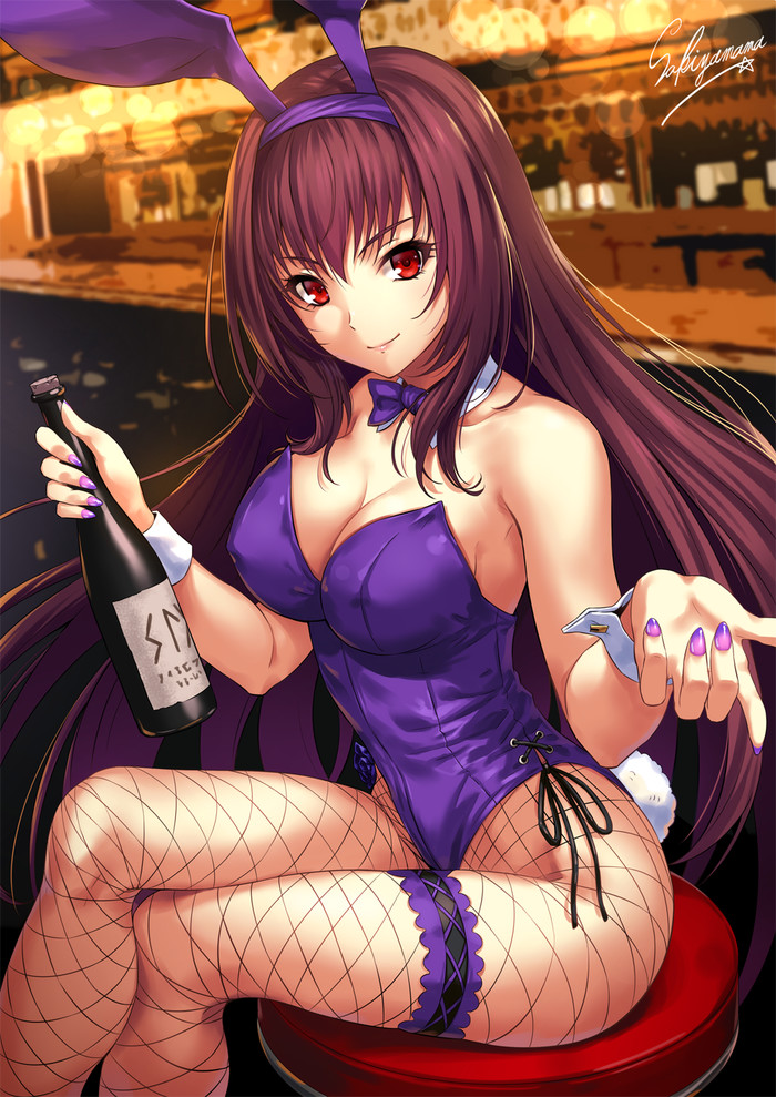 Witch of Dun Scaith - Аниме, Anime Art, Fate Grand Order, Scathach, Bunnysuit, Sakiyamama