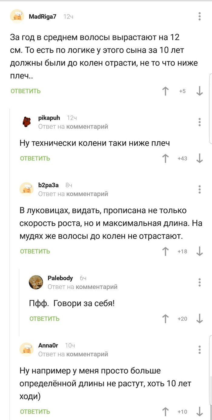 Комментарии на пикабу или всё зависит от пропорции - Комментарии на Пикабу, Пропорции человека, Все относительно, Волосы, Растительность, Карлики, Длиннопост