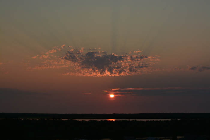 The day is going down - My, The photo, Sunset, Nature, Sky, The sun, Clouds, beauty, Peace