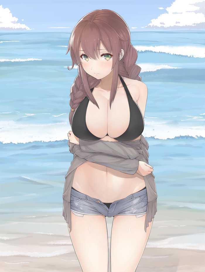 Noshiro - Kantai collection, Noshiro, Swimsuit, Anime, Anime art