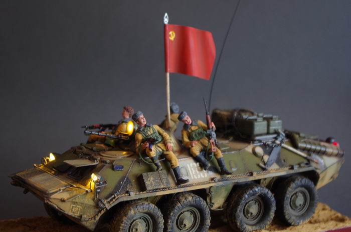 Model BTR-70 with troops - My, Armored personnel carrier, Modeling, Afghanistan, Hobby, Longpost