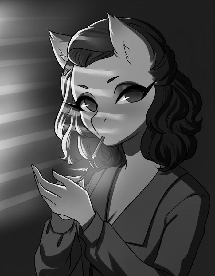 Noir OS - My little pony, PonyArt, Original character, , Anthro