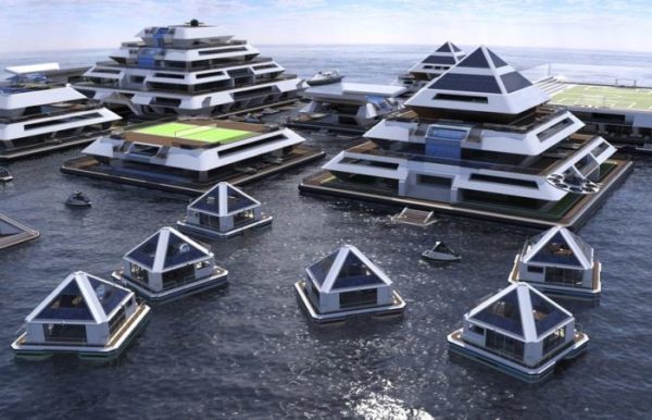 Residential pyramids on the water - Lodging, Future, Project, Longpost