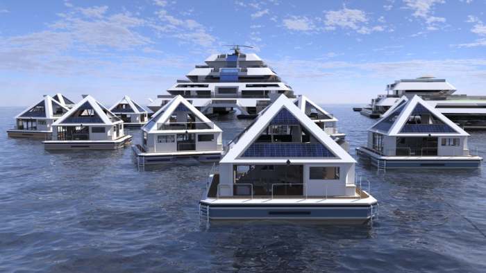 Residential pyramids on the water - Lodging, Future, Project, Longpost