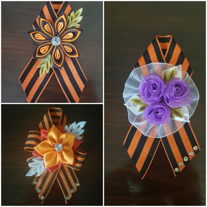 St. George's Ribbon for Victory Day - My, Kanzashi, ribbon, Not like everyone else