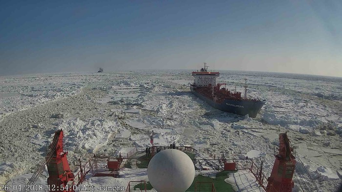 Ледокольная проводка судов Ледокол, Лед, Судно, Арктика, Танкер, Работа, Длиннопост