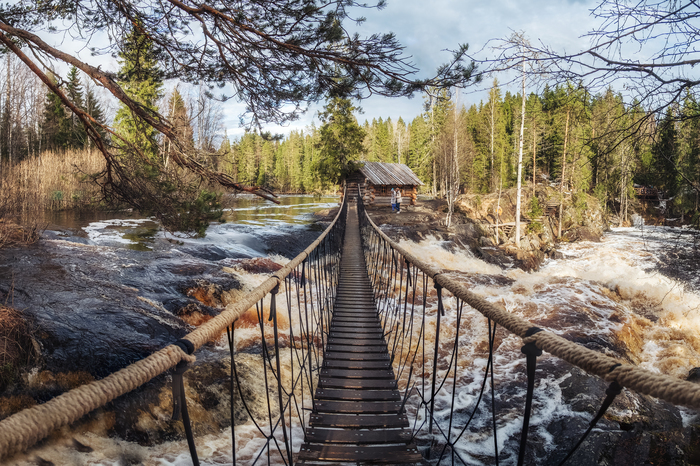 Ruskeala waterfalls in Karelia - My, , Карелия, Ruskeala, Waterfall, Homeland