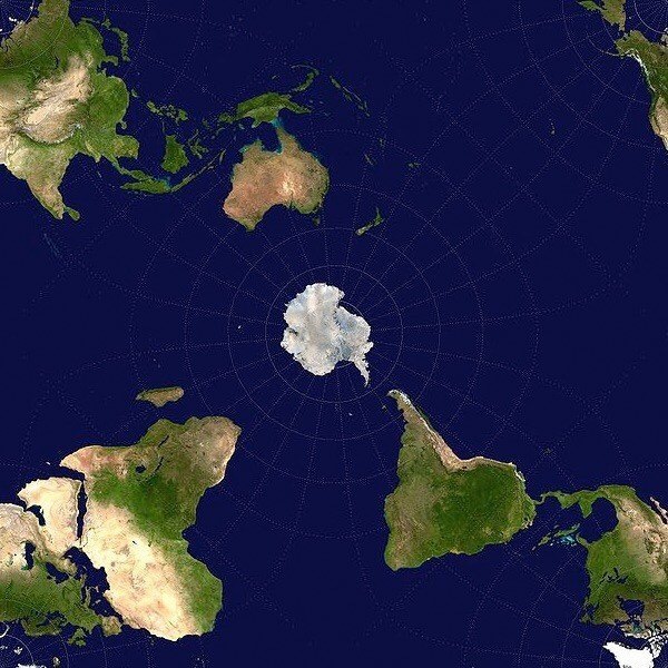 Earth from below - Planet, Land, World map, Antarctica