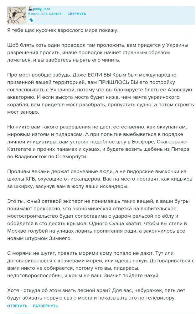 Три года. Этот скрин ждал своего часа три года. - Россия, Крым, Мат, Предсказание, Крымский мост, Политика