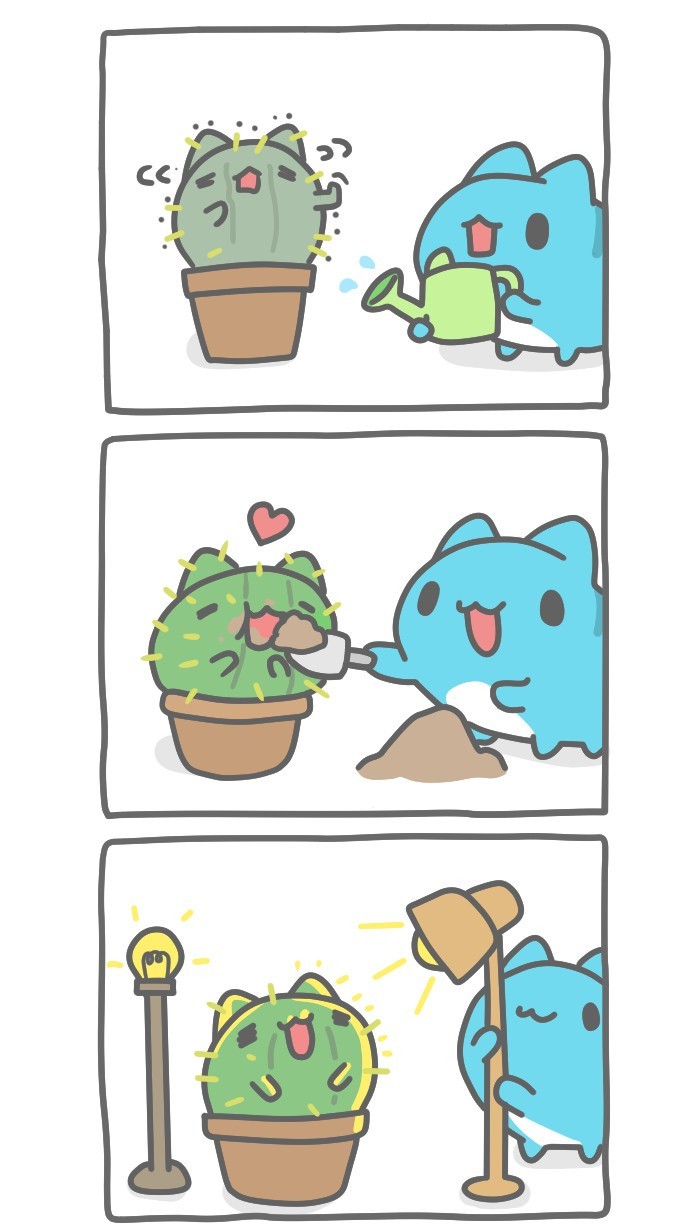 Cactus - Bugcat-Capoo, Defective cat, cat, Comics, Cactus, Longpost