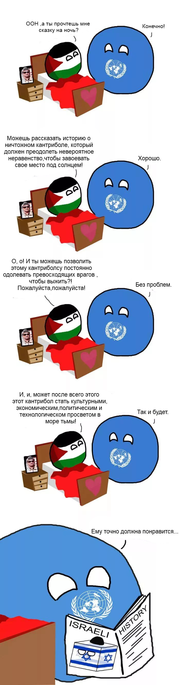 Сказка на ночь
 - Countryballs, ООН, Палестина, Израиль, Длиннопост