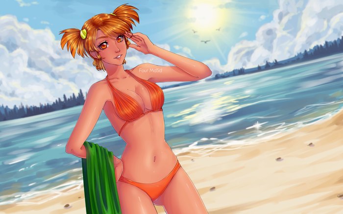 Well, let's go for a swim? - Endless summer, Alisa Dvachevskaya, Visual novel, Art, Four MdSd