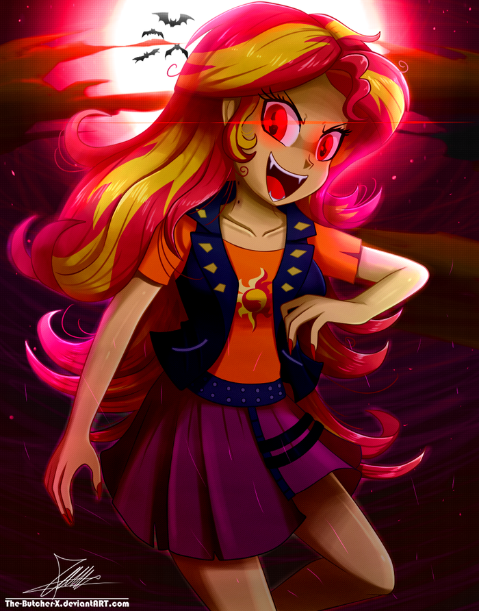 .:Vampire Shimmer:. My Little Pony, Equestria Girls, Sunset Shimmer, Thebutcherx, Ponyart