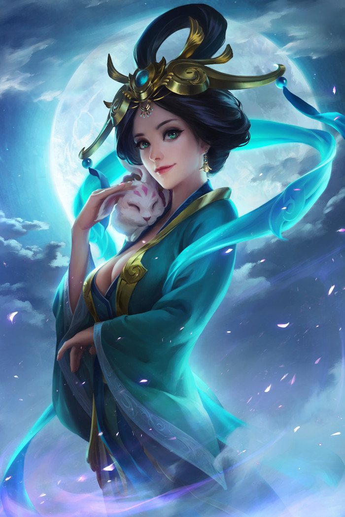 Chang'e Anime Art, , Smite, , Xiaoguang Sun