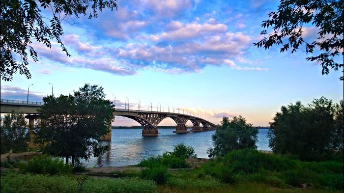Bridge Saratov-Engels across the Volga - Saratov, Engels city, Bridge, beauty, Constructions, Volga, Volga river