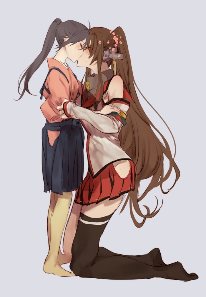 Houshou & Yamato - Kantai collection, Houshou, Yamato, Yuri, Anime art, Anime