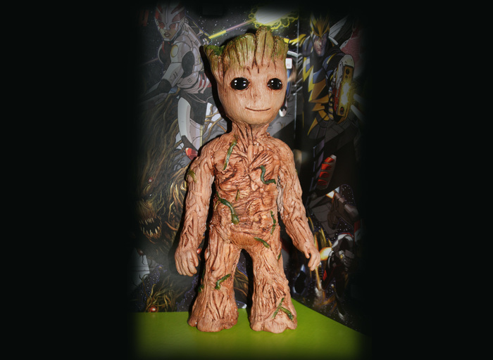   (baby Groot)      , ,  ,  , Polymer clay, Marvel, 