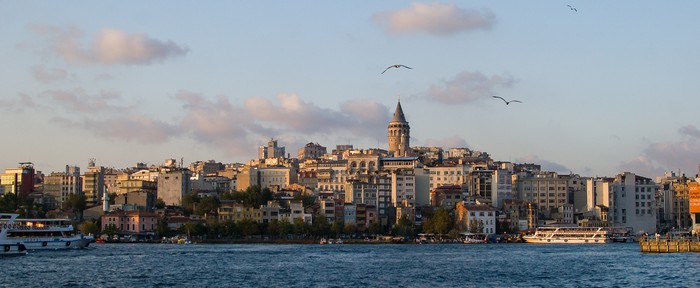 Istanbul - My, Istanbul, Galata, Sunset, Seagulls, Clouds, Town