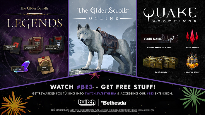 Twitch Drop    Bethesda The Elder Scrolls Online, Theelderscrolls:legends, E3-2018, Quake Champions